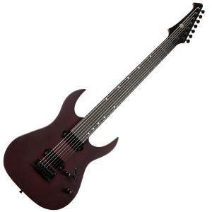 Spira Guitars S-407 MWR Roasted Maple HH 7-String - Satin Wine Red